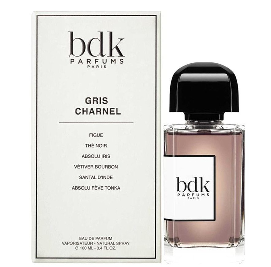 BDK Gris Charnel perfume bottle on cashmere fabric – spicy fig and sandalwood niche gem